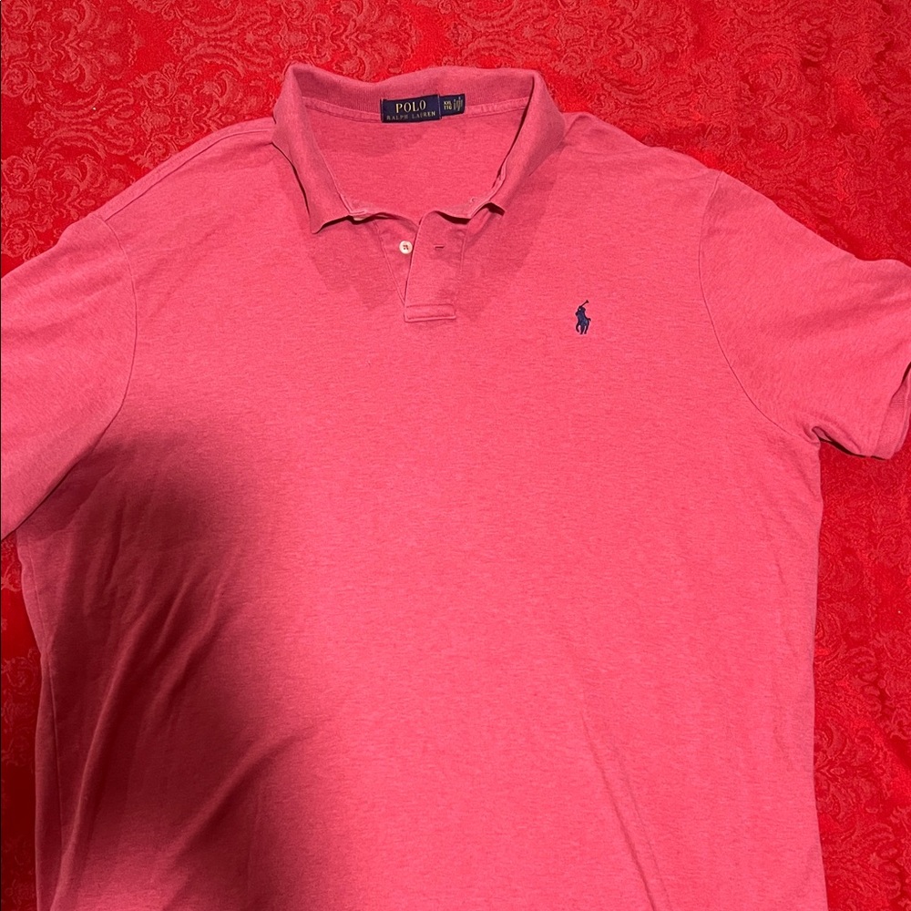 Polo Ralph Lauren Salmon Pink Polo Shirt Men's XXL Classic Fit Cotton